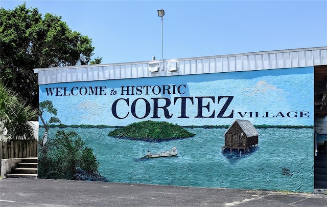 view of community sign