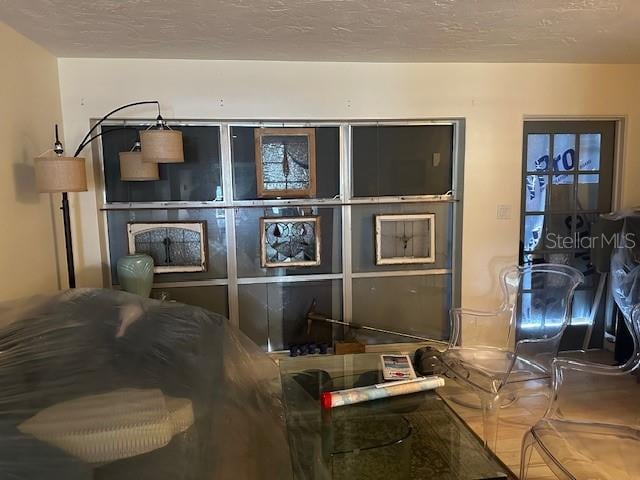 kitchen featuring a textured ceiling