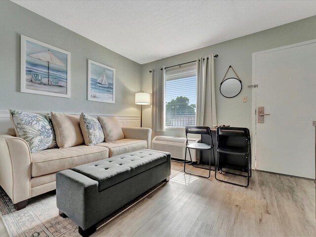 living room featuring light wood-type flooring