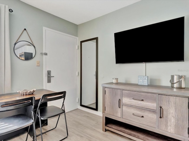 interior space with light hardwood / wood-style flooring