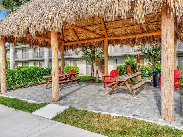 view of patio with a gazebo