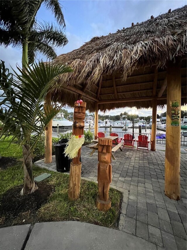 view of property's community with a gazebo