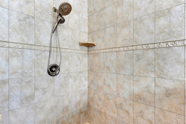 interior details with tiled shower