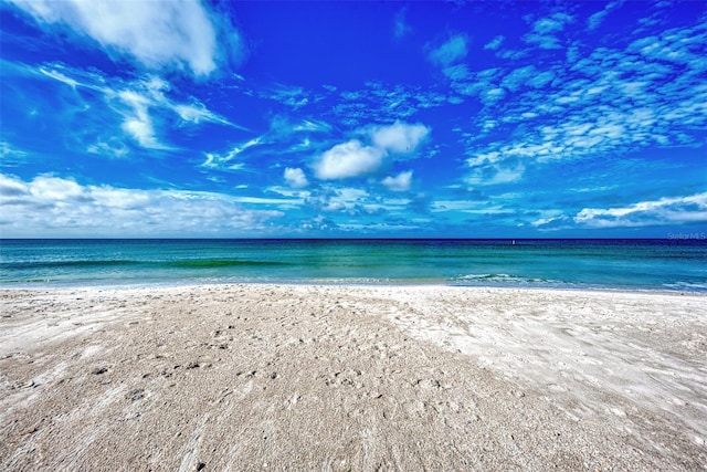 property view of water with a beach view