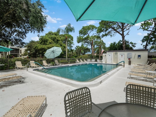 view of pool with a patio