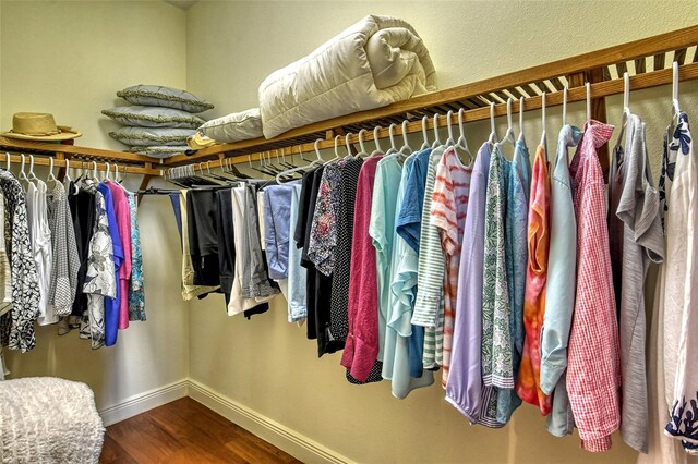 spacious closet with wood-type flooring