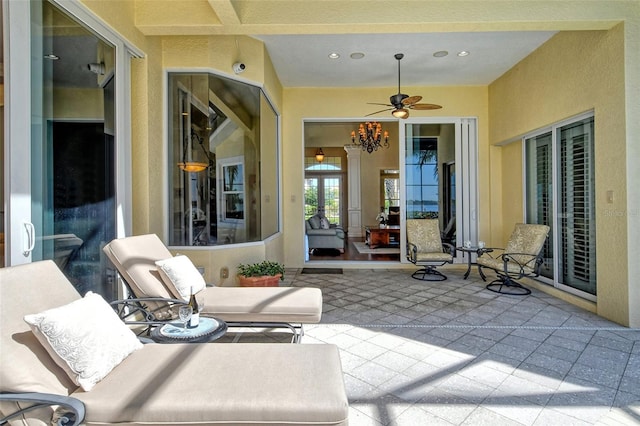 view of patio / terrace with ceiling fan