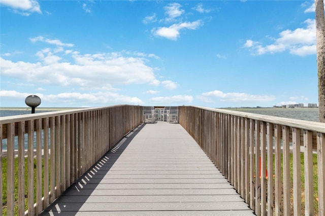 surrounding community featuring a water view