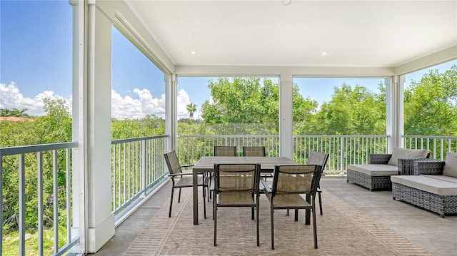 view of sunroom