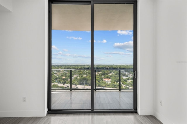 unfurnished room featuring light wood-type flooring