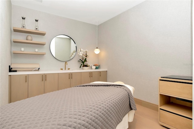 bedroom featuring sink