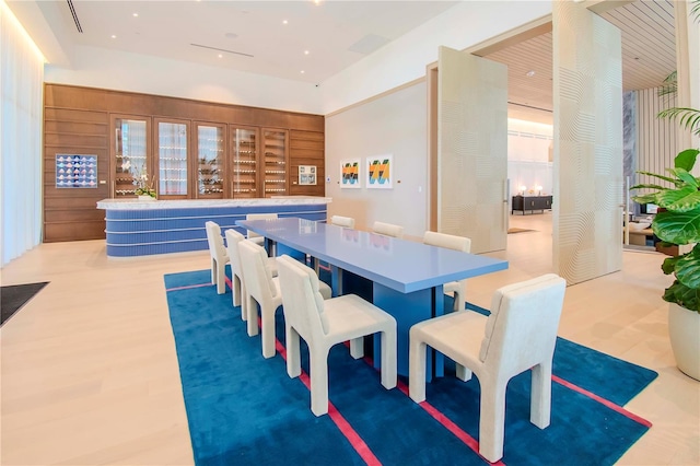 dining room featuring light hardwood / wood-style floors