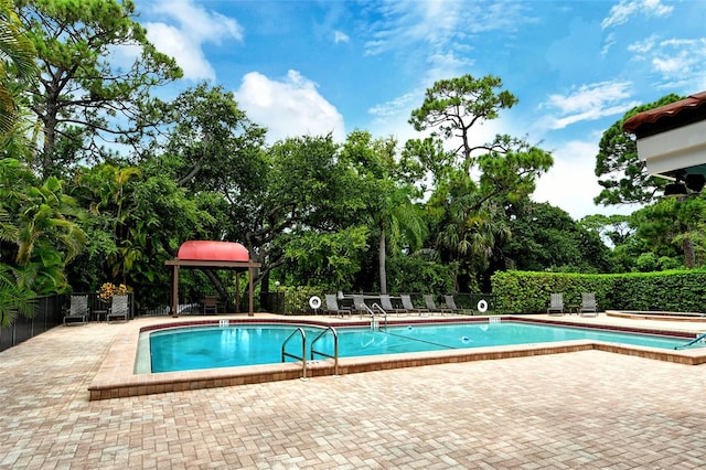 view of pool featuring a patio area