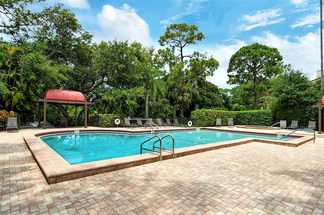 view of pool with a patio