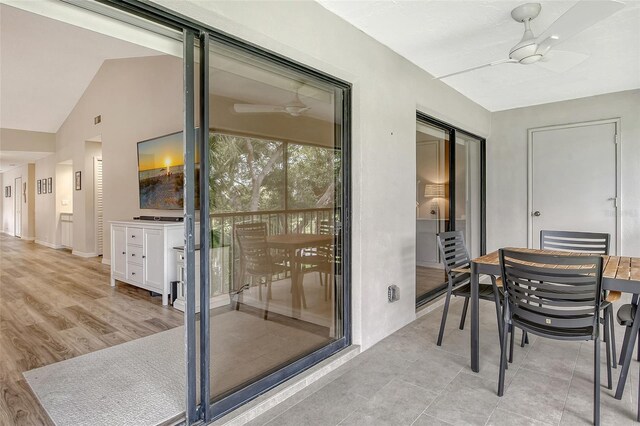 7673 Fairway Woods Dr Unit 706, Sarasota, FL 34238 - exterior space featuring outdoor dining area and a ceiling fan