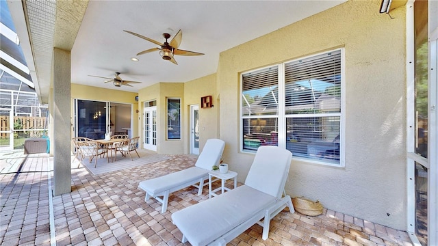 view of patio / terrace with ceiling fan