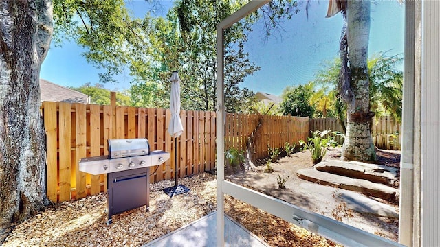 view of patio / terrace featuring grilling area