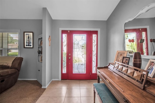 view of tiled foyer