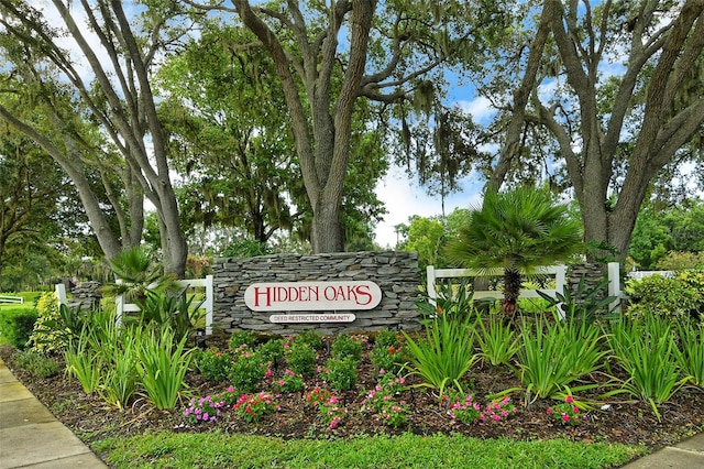 view of community sign