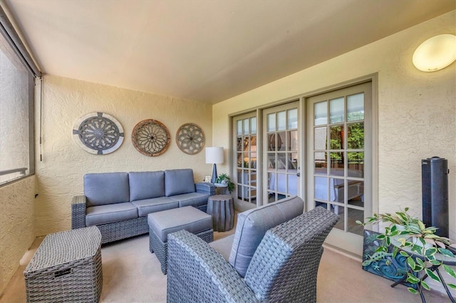 view of patio / terrace with an outdoor living space