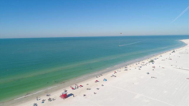 property view of water with a beach view