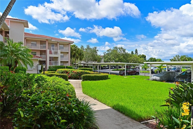 view of community with a lawn