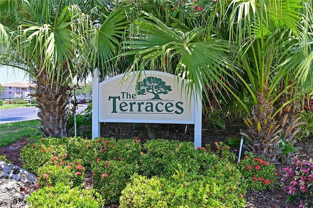 view of community sign