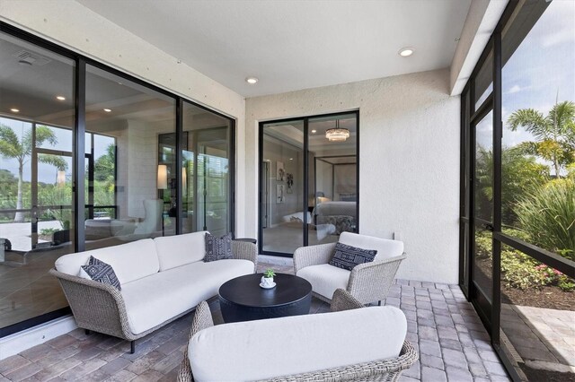 view of sunroom