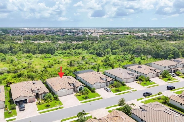 aerial view with a residential view