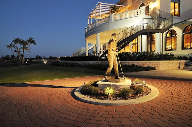 view of patio / terrace with a balcony