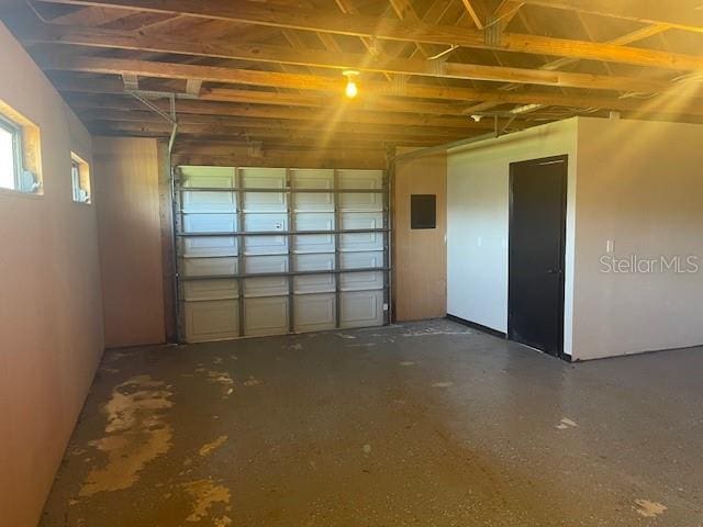 garage with electric panel