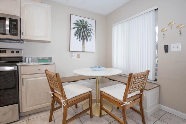 view of tiled dining area