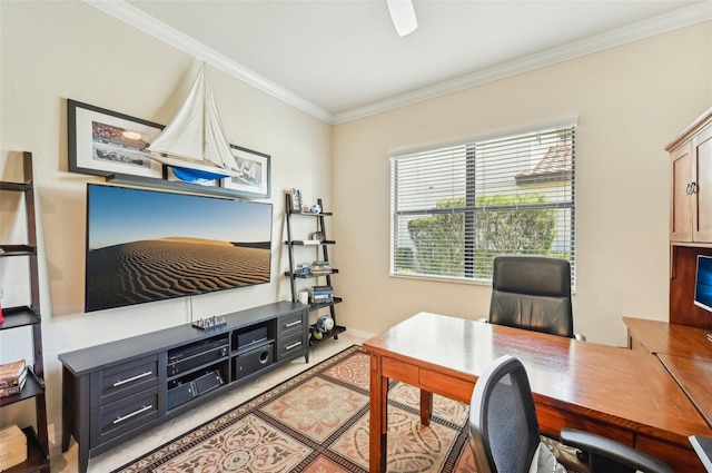 13215 Ramblewood Trl, Bradenton, FL 34211 - office space with ornamental molding and light tile patterned floors