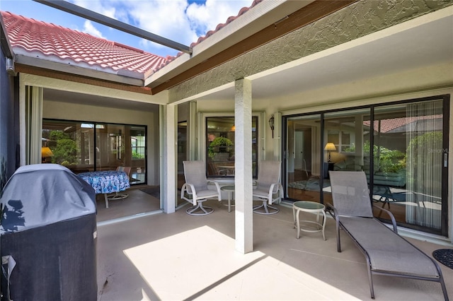 view of patio featuring area for grilling