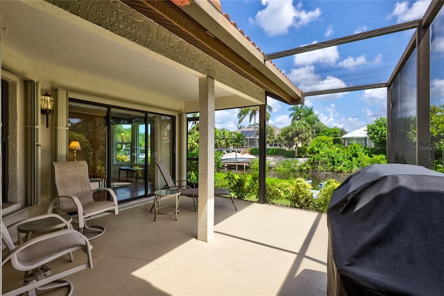 view of patio featuring grilling area