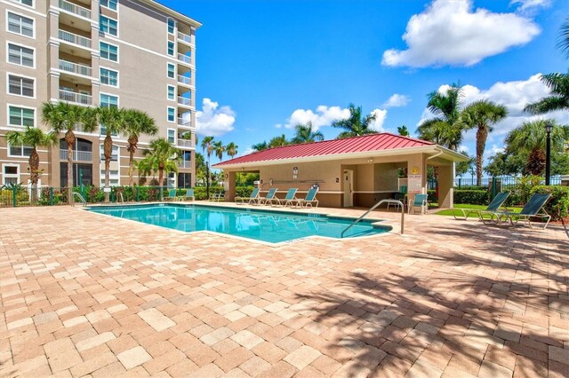 view of pool with a patio