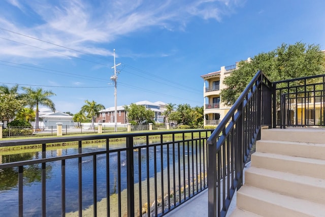 balcony with a water view