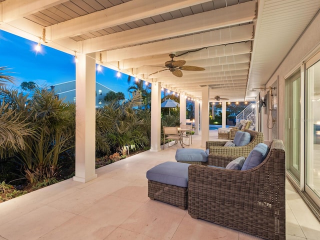 view of patio / terrace with ceiling fan