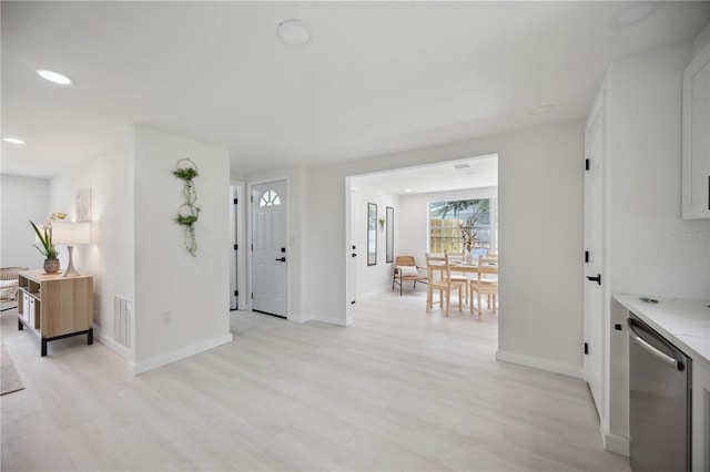 interior space featuring light wood-type flooring