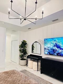 interior space featuring an inviting chandelier