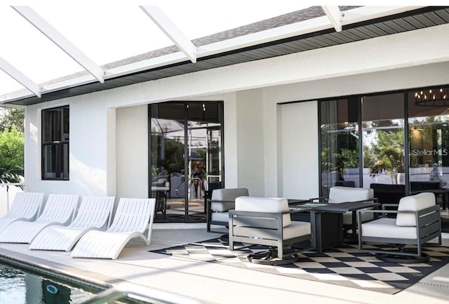 view of patio with an outdoor living space