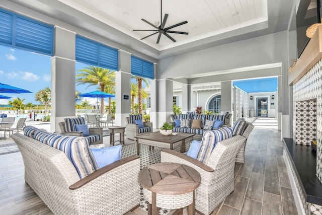 view of patio / terrace featuring an outdoor hangout area