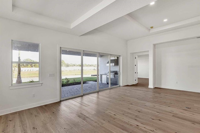 unfurnished living room with wood-type flooring and plenty of natural light