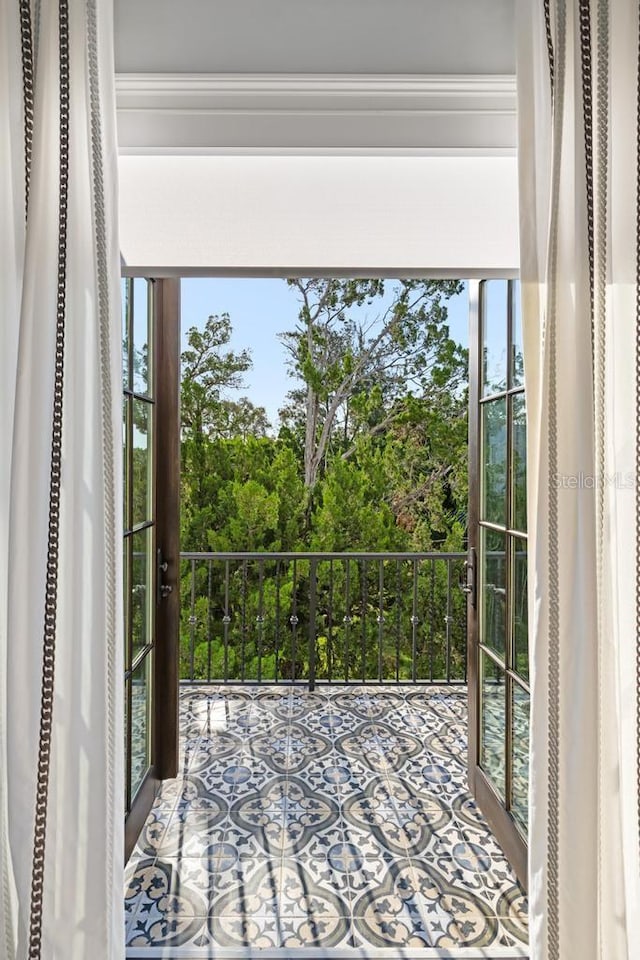 doorway to outside with french doors