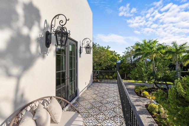 balcony with french doors