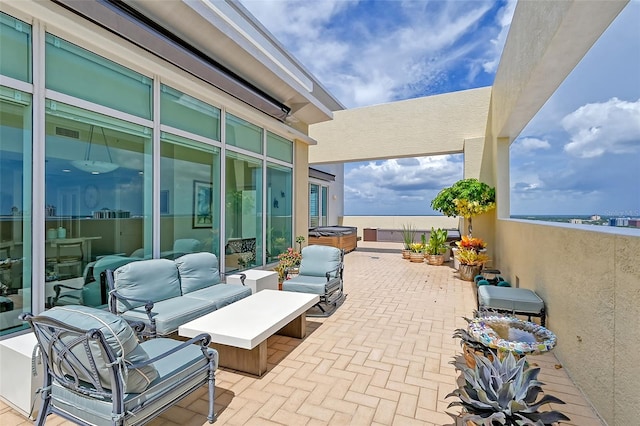 view of patio / terrace featuring an outdoor hangout area