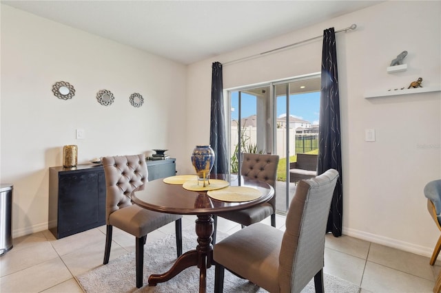 view of tiled dining space