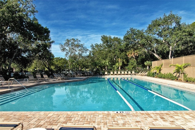 view of pool featuring a patio area