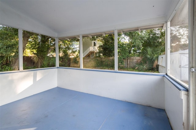 view of unfurnished sunroom