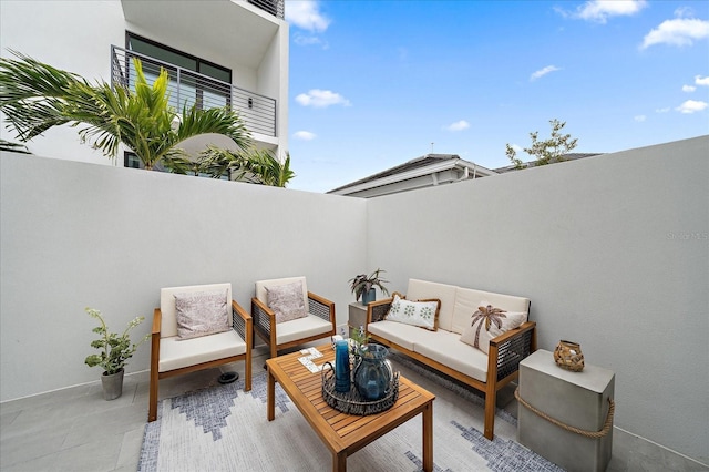 view of patio with an outdoor living space